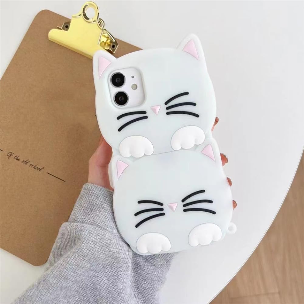 Amazon.co.jp: 3D 漫画かわいい猫耳電話ケース iPhone 12 13 11 Pro 
