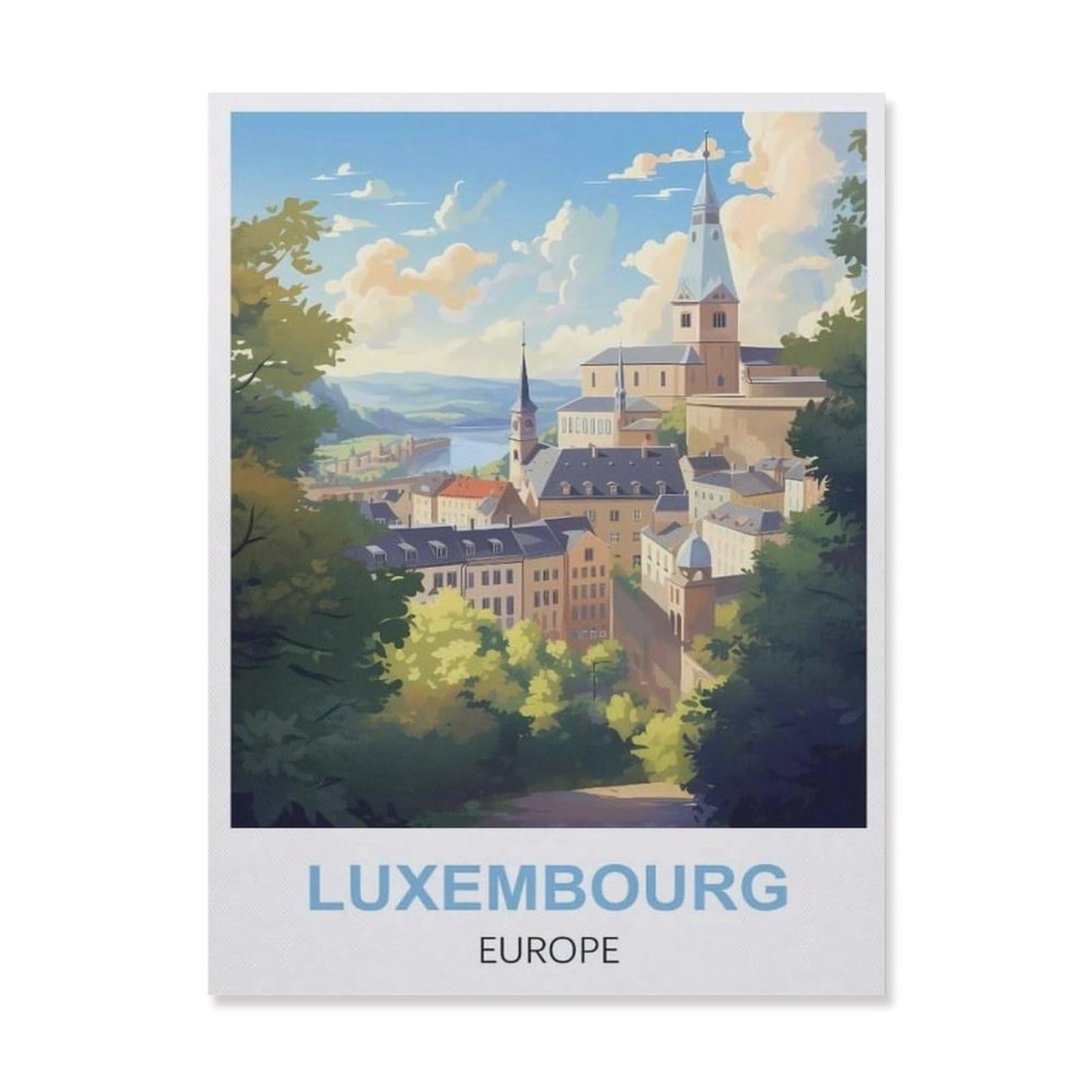 Vintage Wall Decor Metal Poster Plaque，Luxembourg Europe(20x30cm）