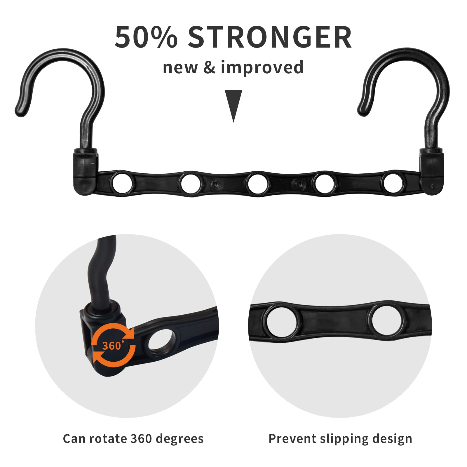 Appendiabiti In Plastica Per Adulti – Colore Nero, Forti - Foto 7