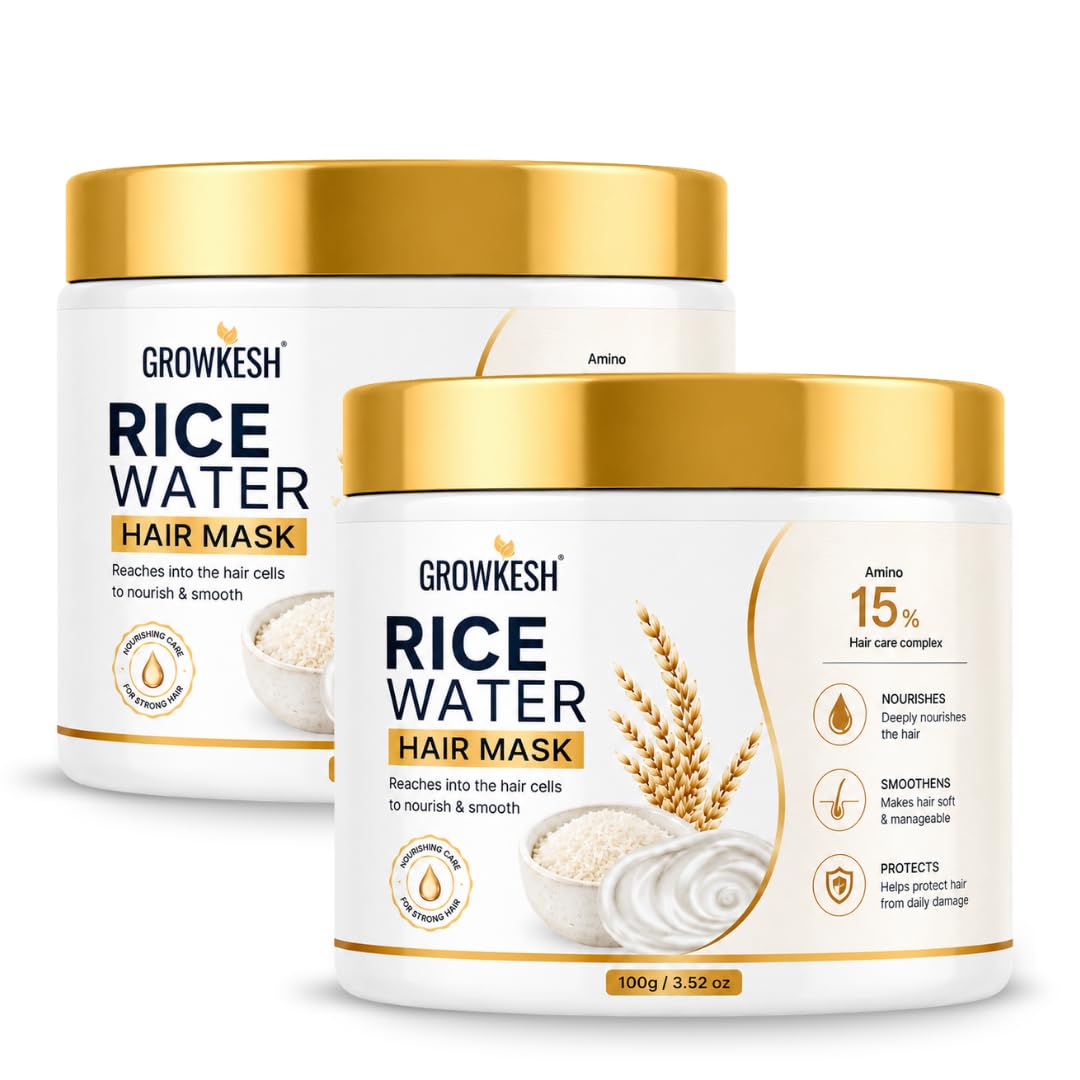 Rice Water Hair Mask | RiceWater Hair Spa Mask | HairCare Cream for Smooth & Soft Looking Hair | For Men & Women - 100 g (Pack 2)-image-46