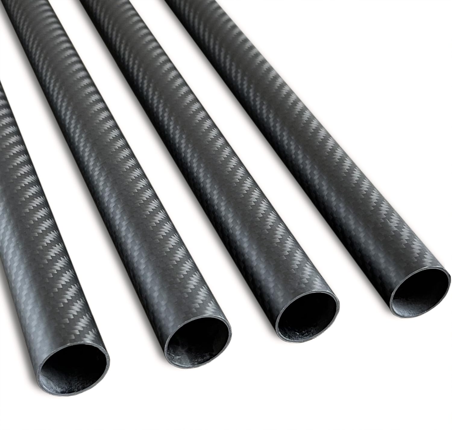 4pcs 600MM Length Carbon Fiber Tube 25x23x600MM,10~50MM Available,3K Roll Wrapped Twill Matte Finish