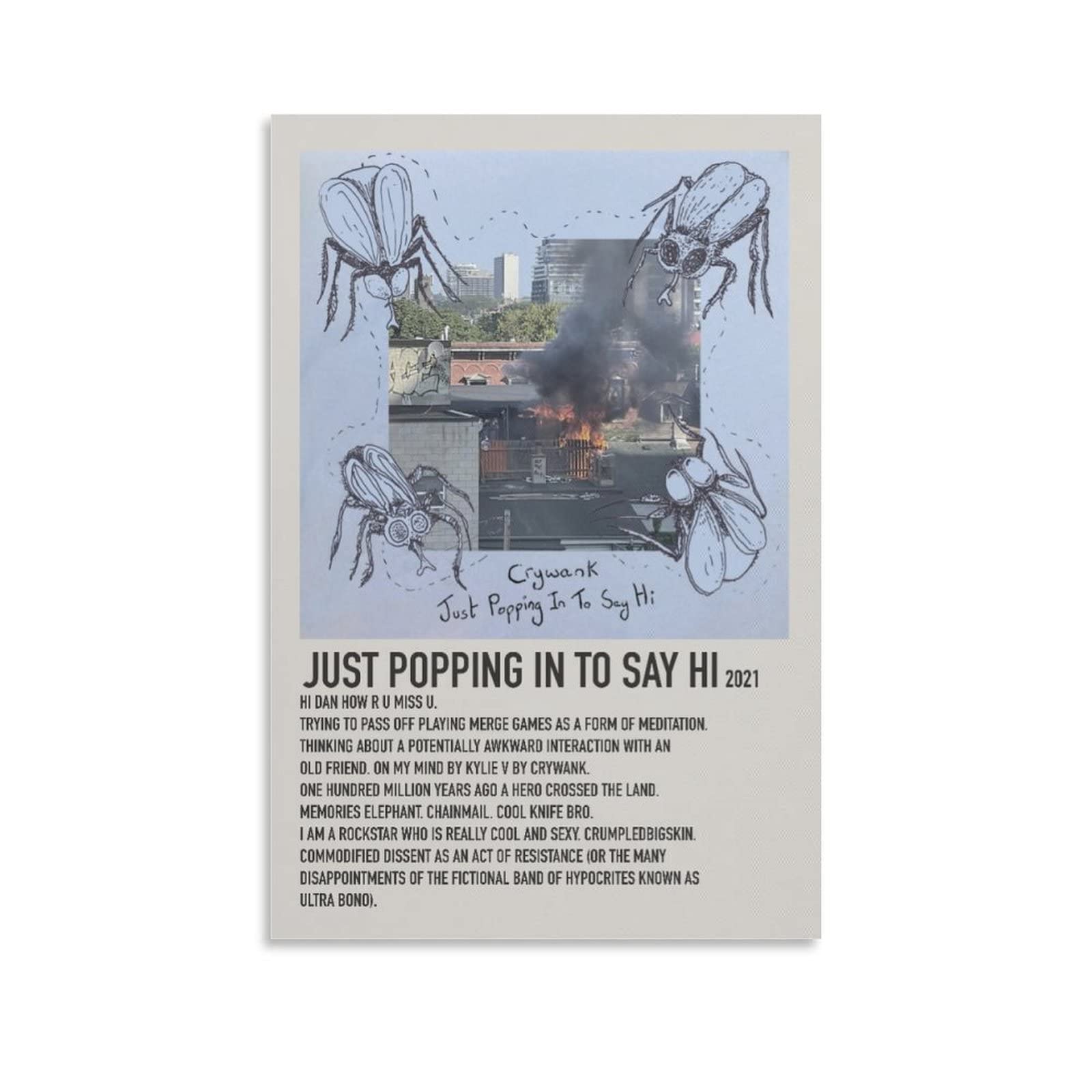 RoyalLuxury Just Popping in to Say Hi 2021 Crywank Canvas Poster Bedroom Decor Sports Landscape Office Room Decor Gift Unframe-style12x18inch(30x45cm)