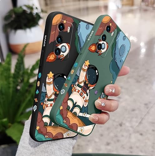 Miniatura 5 de Doowear Funda para Galaxy S21+Plus para mujeres y niñas, bonito protector de lente de cámara de astronauta, TPU suave, parachoques delgado, goma de