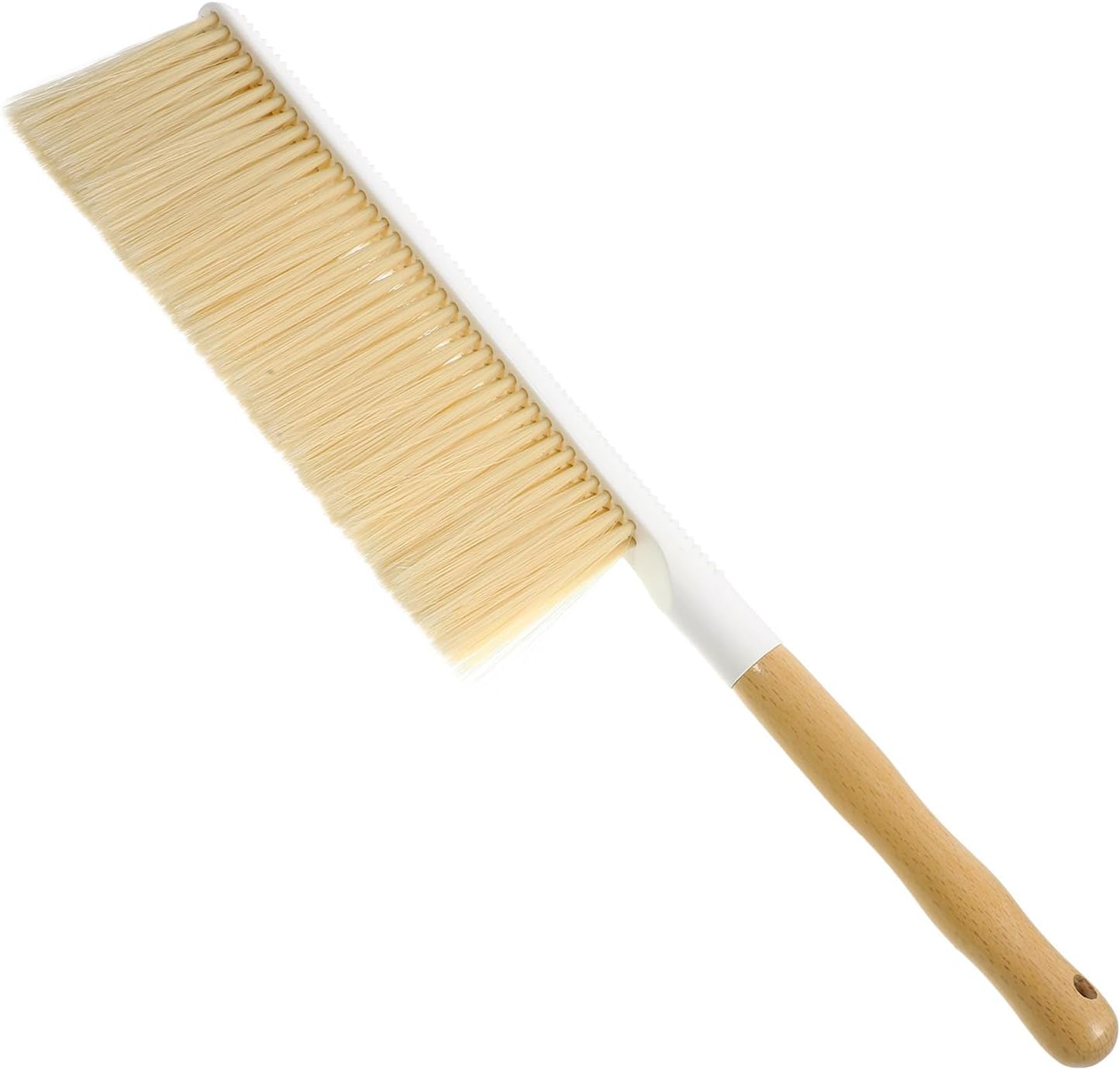 Tofficu Beech Wood Hand Broom with Soft Bristles, Long Handle Whisk Broom for Carpet and Sofa Cleaning, Household Dust Brush for Bed and Floor Dust Removal