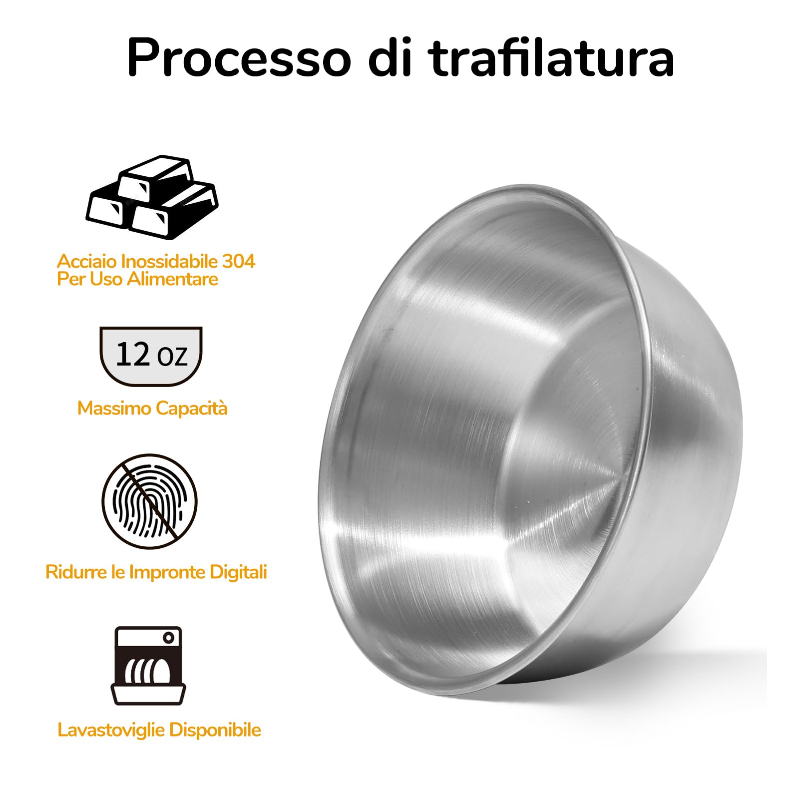FUKUMARU 2 Pack Ciotole Per Cani e Gatti Rialzate, Ciotola Gatto Cane Doppia in Acciaio Inox Inclinato di 15°, Ciotole Per Cibo e Acqua Rialzate Con Bordo in Gomma.Per Animali Domestici.14CM