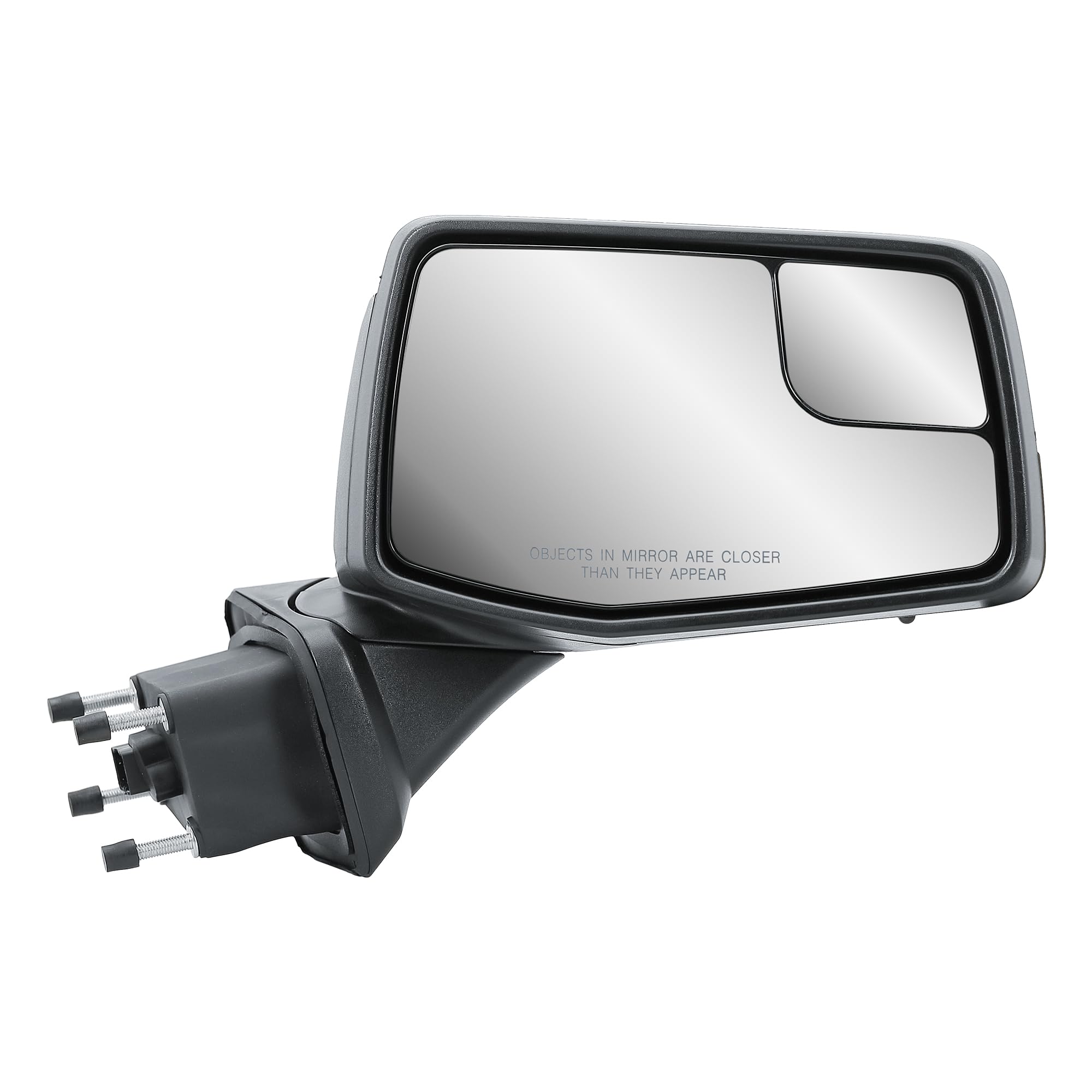 Replacement Passenger Right Side Door Mirror Textured Black and Chrome Cover Power Heated Glass Manual Folding with Blind Spot Glass For GMC Sierra