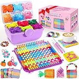 478 Pcs Weaving Loom Kit with Portable Case, Perfect for Making Handbags, Potholder Maker, Bracelet for DIY Crafters & Makers, Complete Craft Kit with Hooks, Gift for Christmas, Birthday, Purple