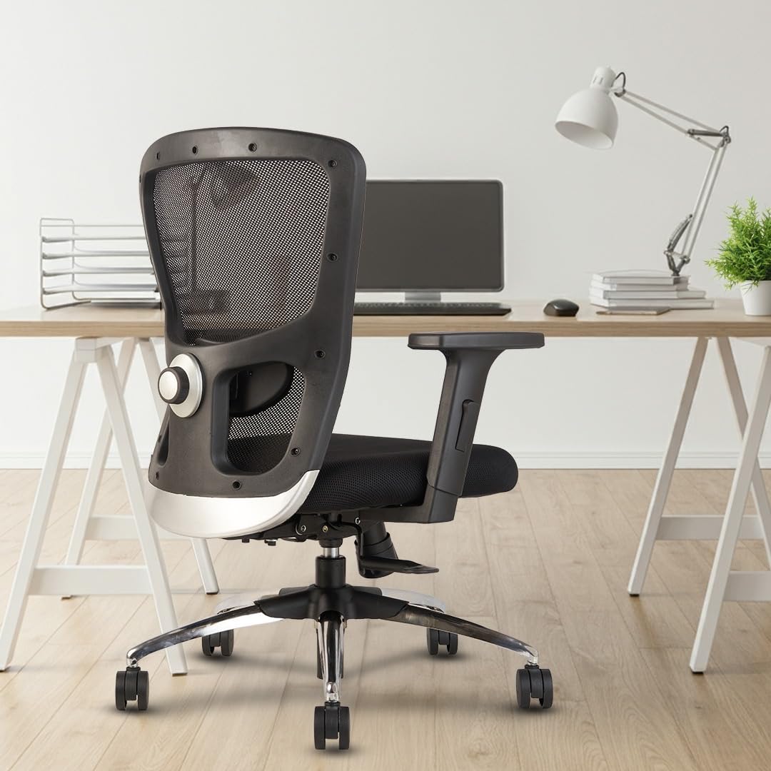 INNOWIN Jazz Legend Medium Back Office Chair | Smart Multi-Tilt Lock Mechanism | Ergonomic Chair for Home & Office |Mesh Fabric (Black) | 3 Years Warranty. (B09PV8QVTD) Amazon Price History, Amazon Price Tracker