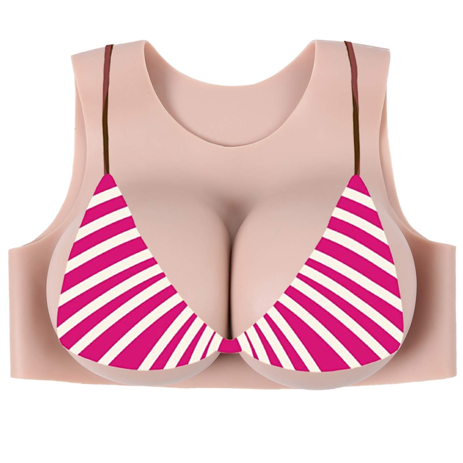 IVITA Silicone Breast Shapes Half Body Vest Silicone Breasts for Crossdresser Mastectomy Prosthesis Transgender Cosplay Shemale Drag Queen