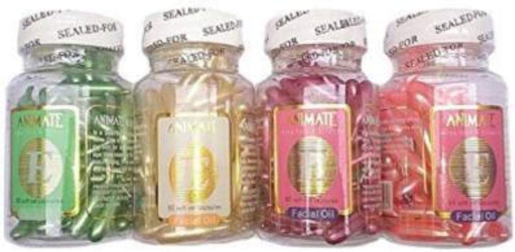 Animate Aloe Vera And Vitamin E Capsules Facial Oil Combo pack of 4 240 capsul