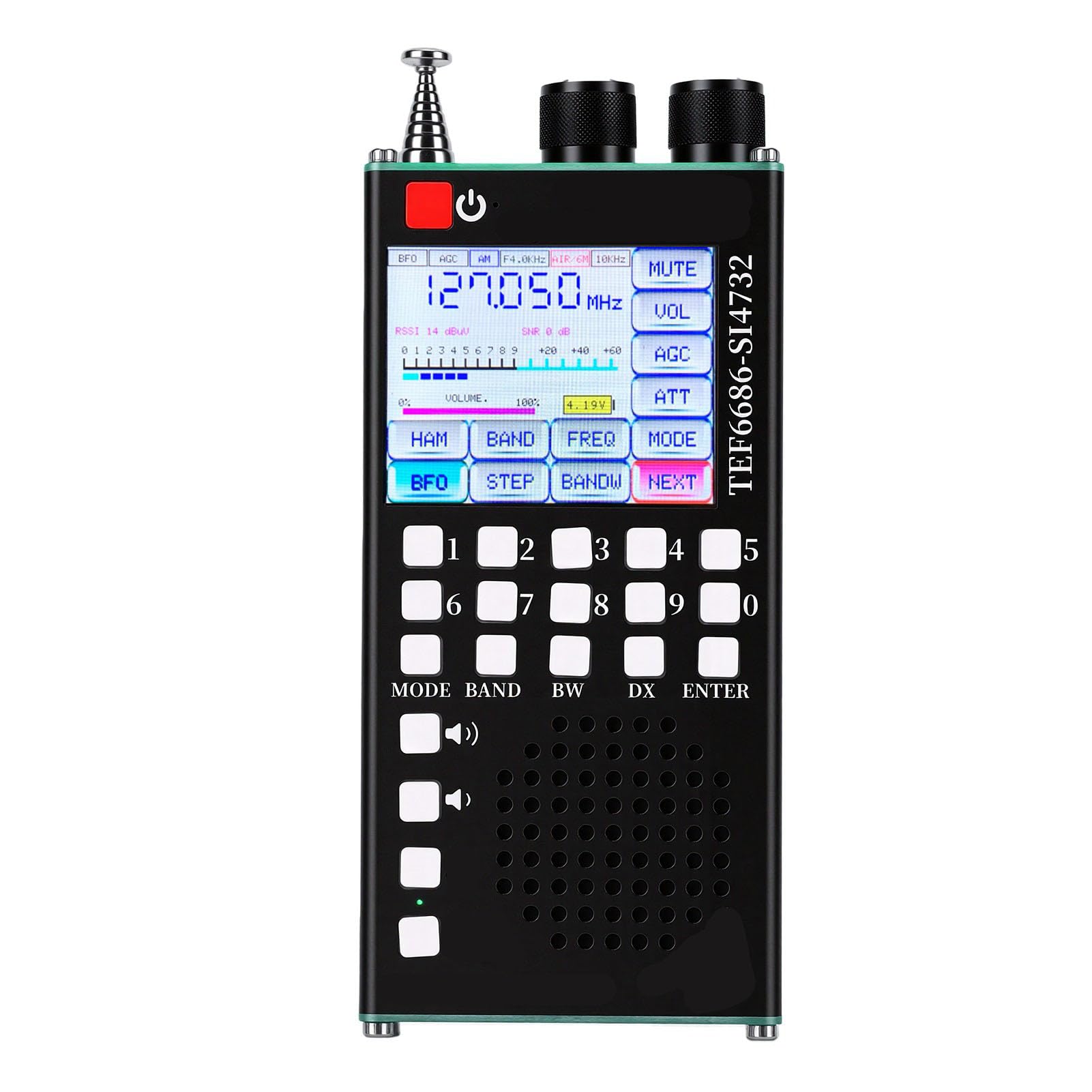 FTVOGUE Mikroradioempfänger für Air Band SSB FM AM SW LW mit D | Vollband-Multiband-Kurzwelle, Bluetooth 5.0-Lautsprecher, 2,4-Zoll-IPS-Touchscreen, 40-mm-Lautsprecher,