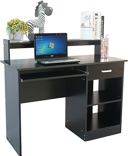 General Style Modern E1 - Escritorio de aglomerado de 0591in con estante de almacenamiento de escritura para oficina en casa estación de trabajo