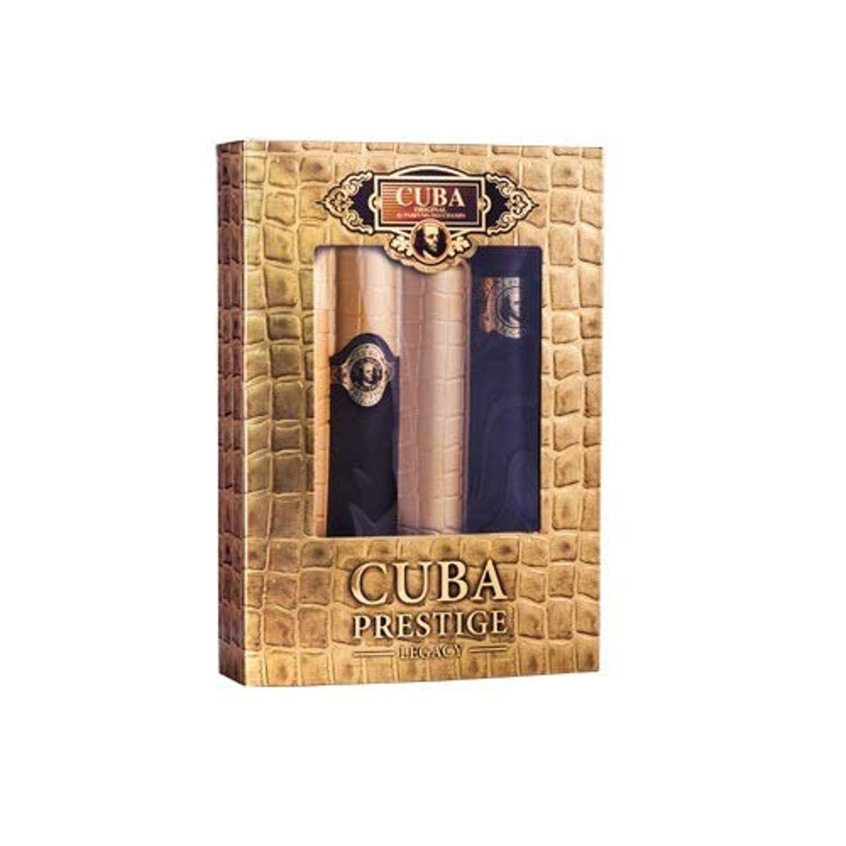 Cuba Prestige Legacy 2 Pieces Gift Set for Men, (3.0 Ounce Eau de Toilette Spray + 1.17 Ounce Eau de Toilette Spray)