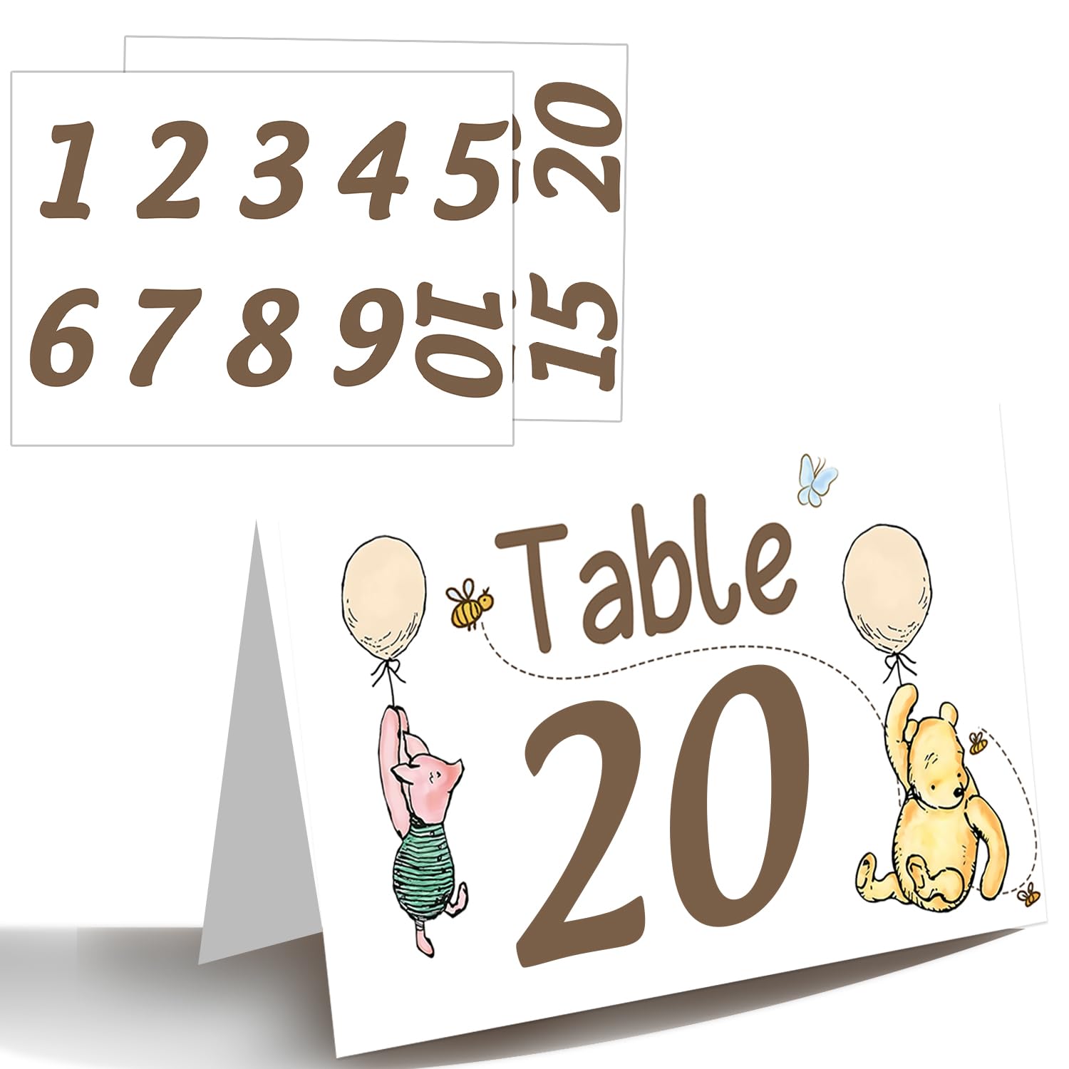 20 pièces au centre de table Winnie pour organiser facilement vos tables de fête