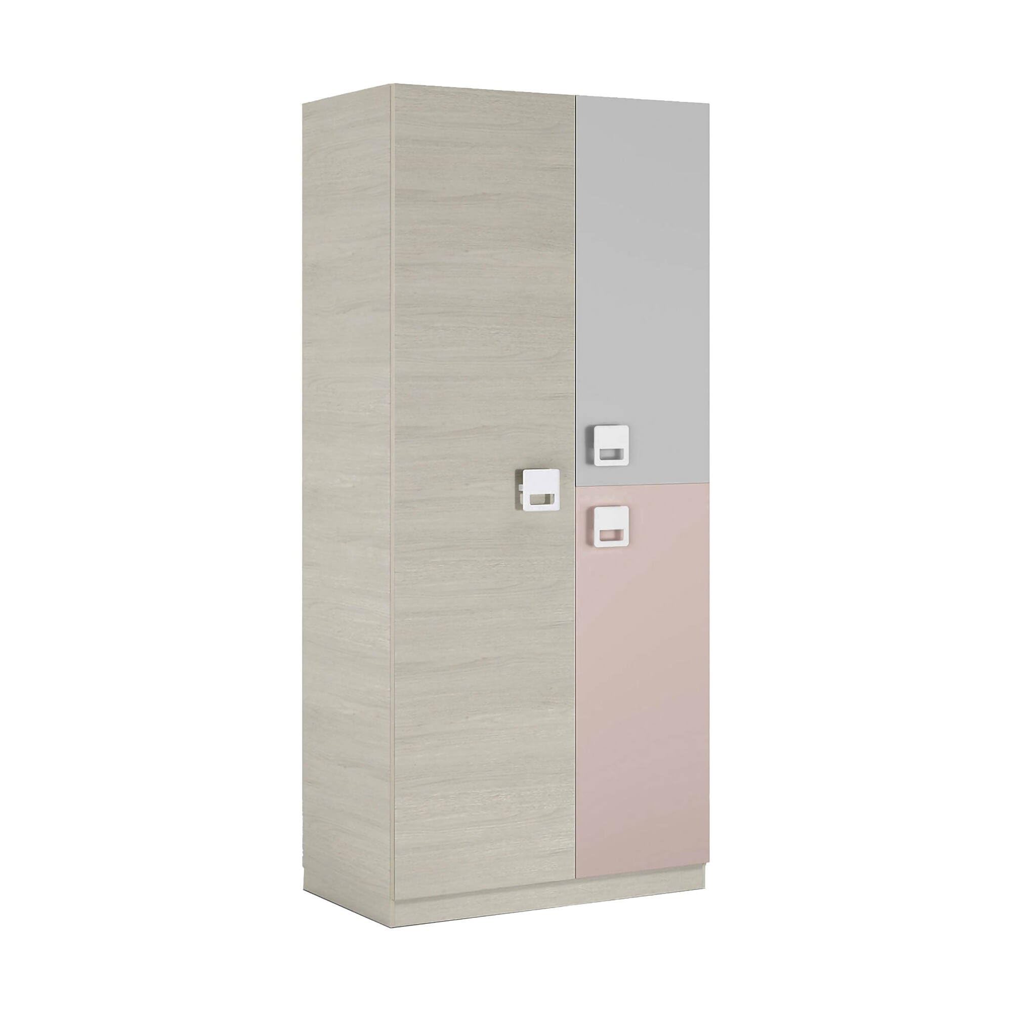 Dmora Armadio Guardaroba per cameretta, 2 Ante, Rosa-cm. 90 x 200 x 52, Unico
