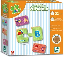 Jogo Descobrindo o Alfabeto, Madeira Be a Bá, Nig Brinquedos, Multicolor