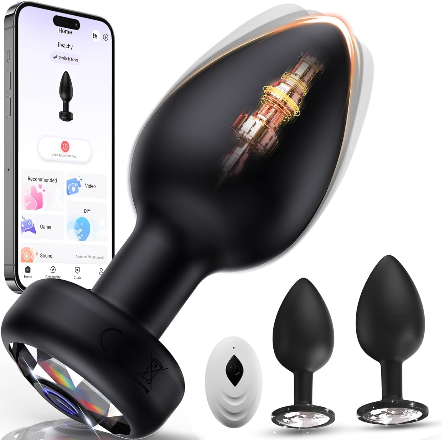 Plug Anal 3 Pièces Sex Toys pour Couple Ensemble, Plugs Anals avec Vibrations Multiples par IA Plug Anale Gode Anal Plug Femme Débutante, Plug Homme pour Anus Sextoyse Couple Plaisir, Silicone
