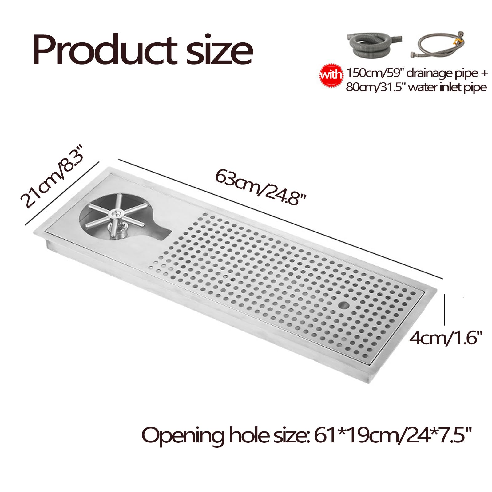 YJSG Stainless Steel Sink Cup Washer, Modern Design Drainage Drip Tray Glass Rinser, for Bar, Cafe and Kitchen,[d] Type b+Full Steel