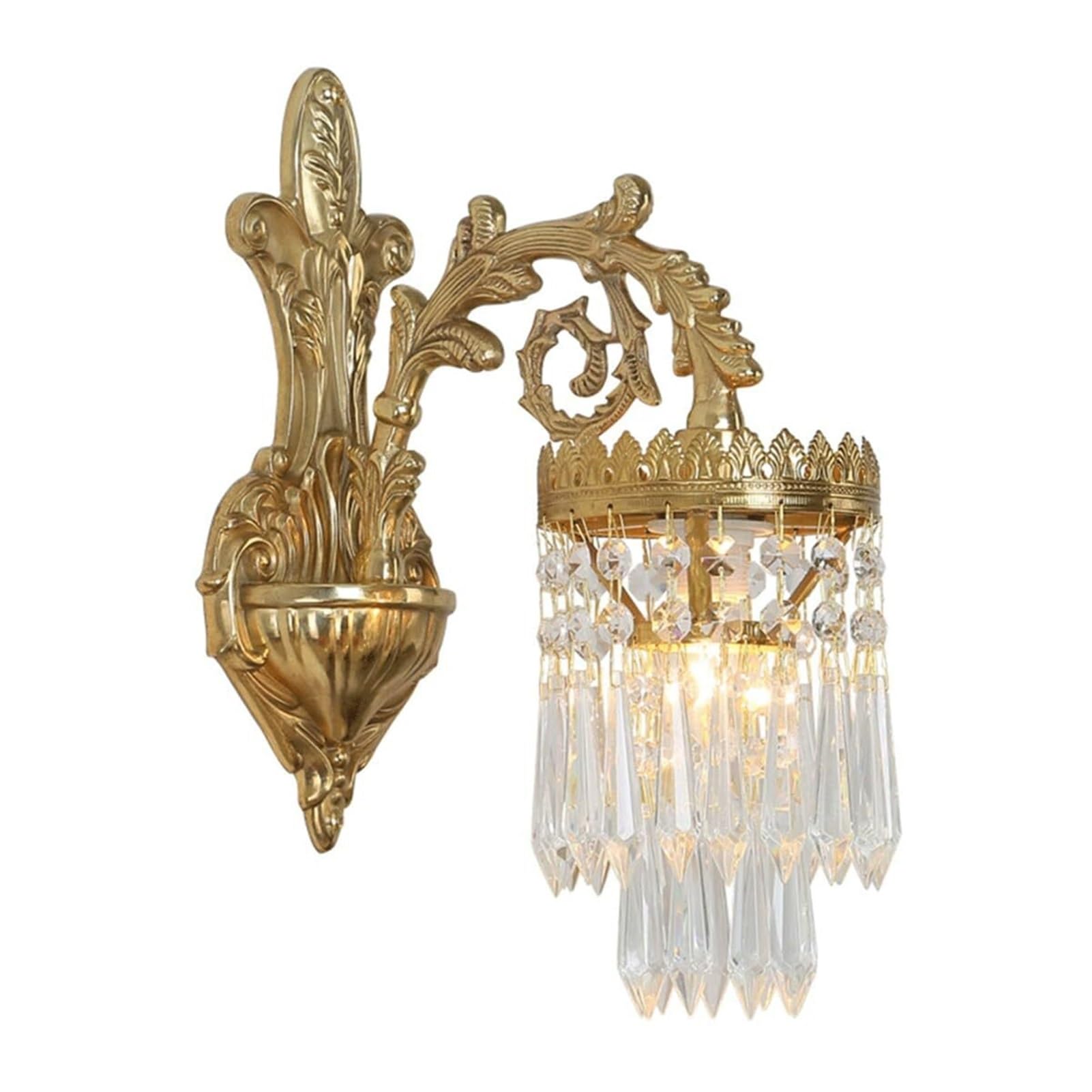 KBUUKYYXouy Nordic Light Luxury Wall Light Lamp Sconce Fixture Stylish Crystal Europe Style Copper E27 Base for Porch Bedroom Dining Study