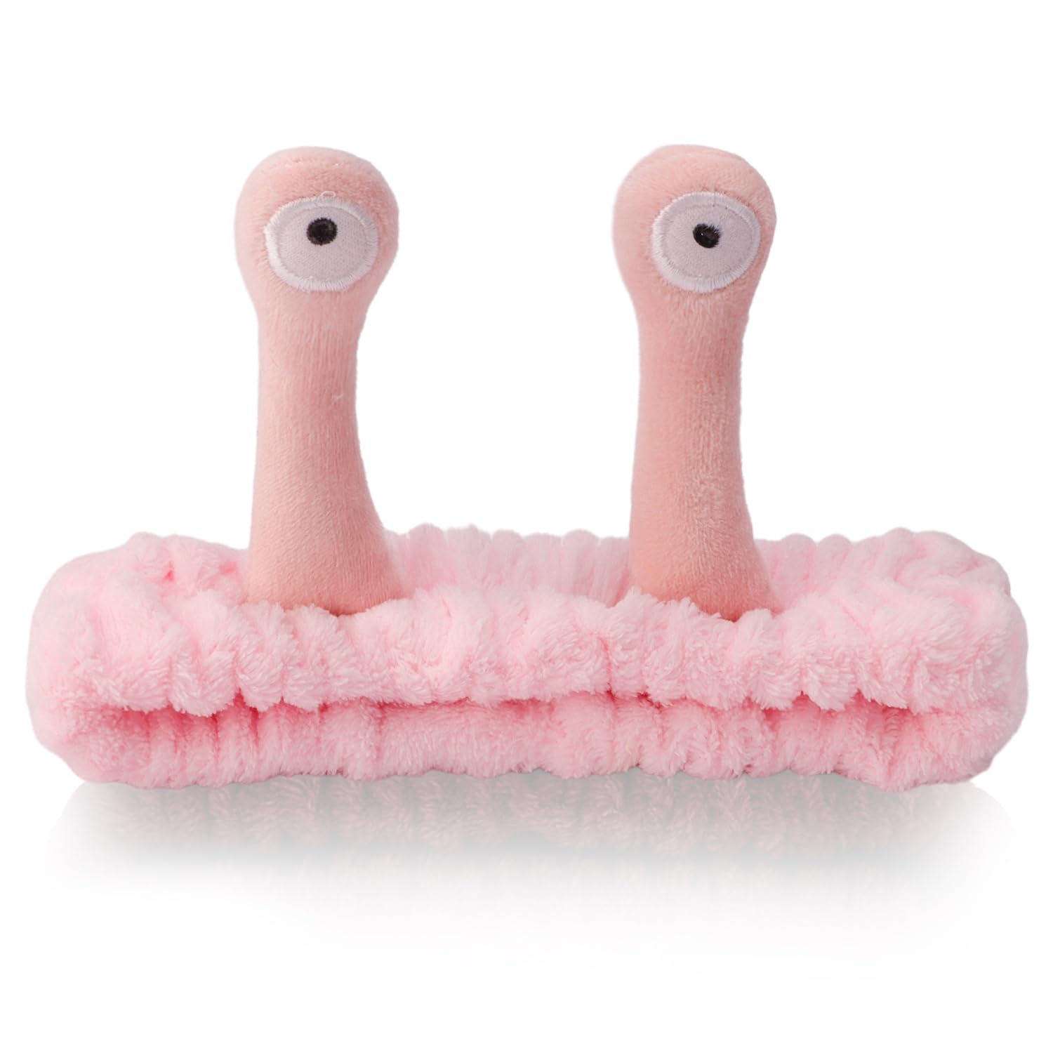 SuPoo Snail Face Wash Headband - Light Pink, Soft Microfiber Material, Funny Design, One Size Fits Most, Strong Water Absorbent, Multi-Function Use