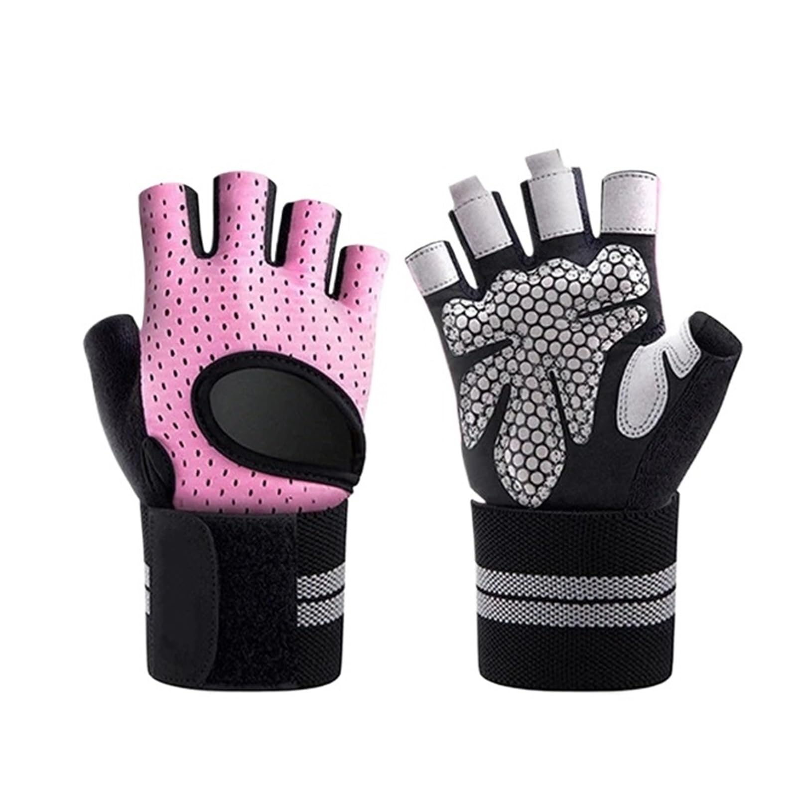 1 paio di guanti fitness da palestra con mezze dita supporto for il polso for uomini e donne, attrezzature for sollevamento pesi per Outdoor