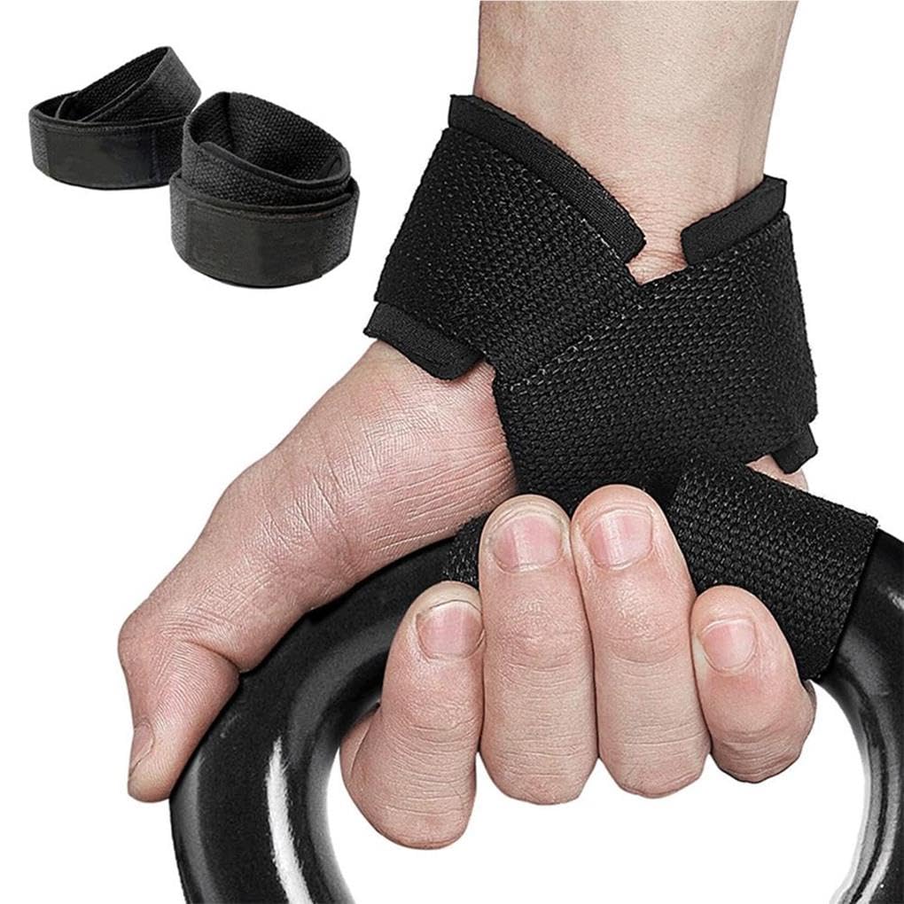 2 pezzi cinghie di sollevamento pesi accessori adulti grip bande di supporto universale fitness cinghia da mano accessorio protettivo nero
