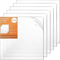 Vista 1 de Gartful Hojas de acrílico transparente de 0.079 in de grosor, paquete de 6 paneles de plexiglás con película protectora, tablero en blanco