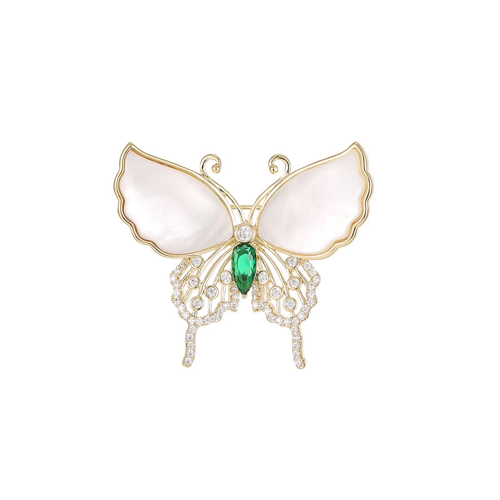 Broche de Mariposa para Mujer, Estilo alas de Concha, Broche pequeño para Solapa.