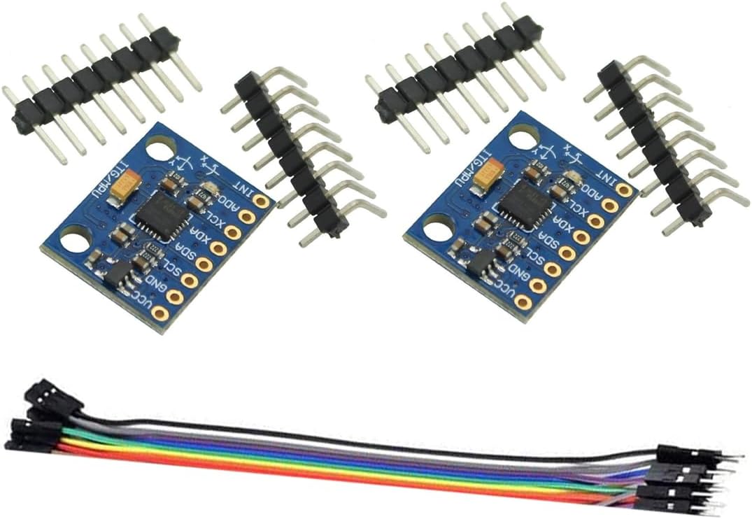 2PCS MPU6050 GY-521 3-Axis Accelerometer Gyroscope Module MPU-6050 6 DOF Digital Acceleration Sensor Module with Cable