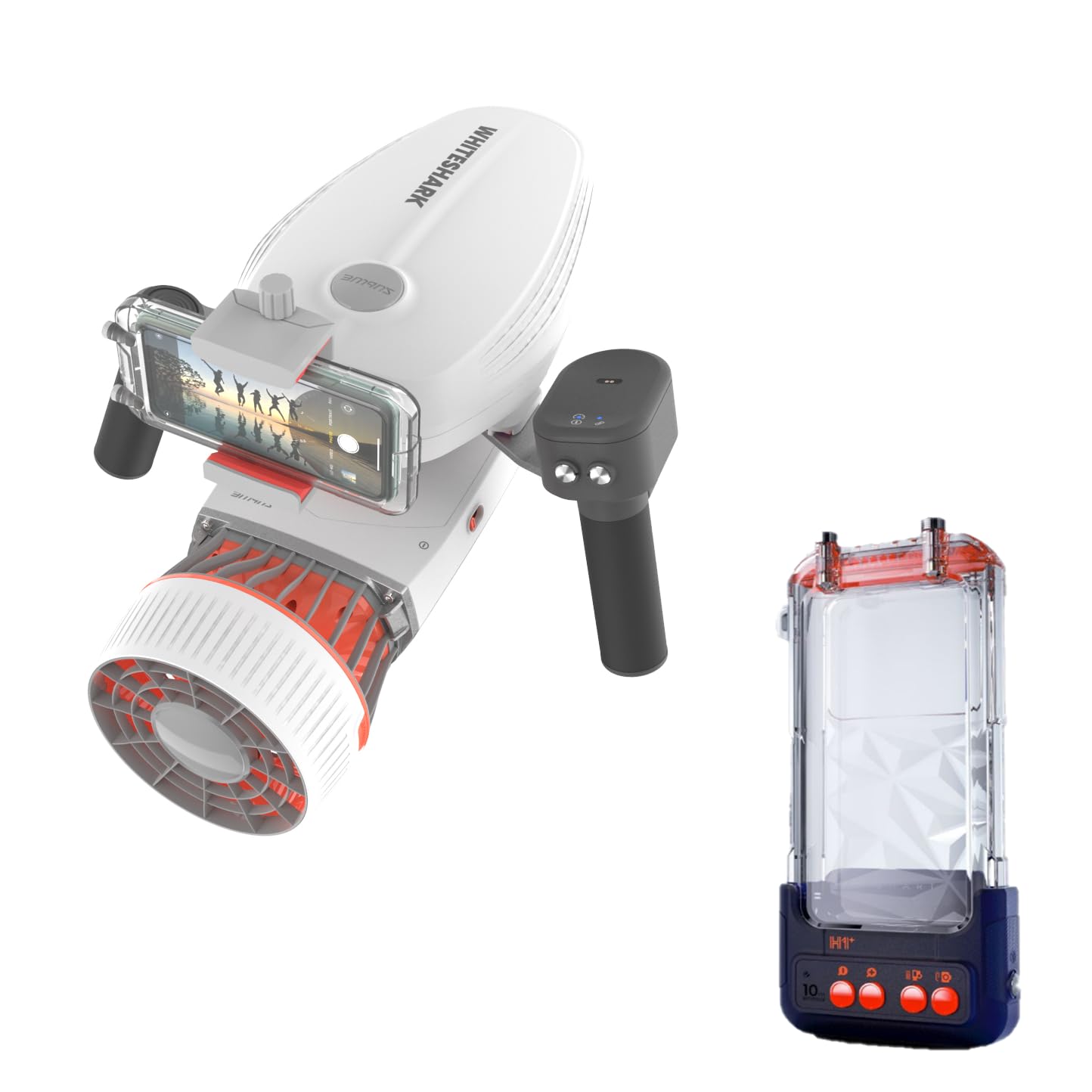 sublueTini Underwater Scooter + Attachable Tini Floater + H1+ Smart Waterproof Phone Case Bundle Set