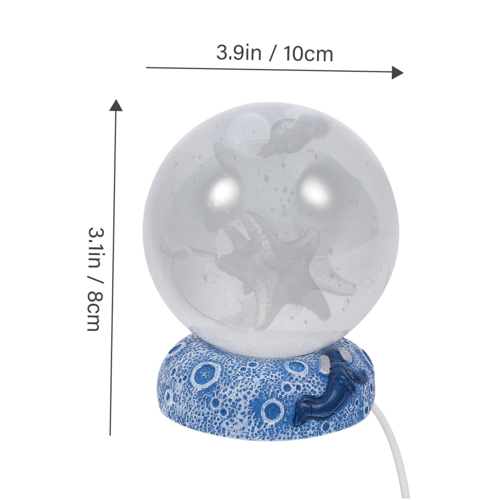 balacoo Led Crystal Ball Night Light Powered Modern Ball Lamp for Bedside Desk Bookshelf or Dining Table