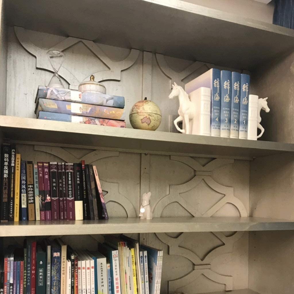 Sujetalibros de cerámica, Tapones para Libros de Animales, Extremos de Libros Blancos, Libros de sujeción Hechos a Mano, Antideslizantes para estanterías de Escritorio, Tapones para Libros