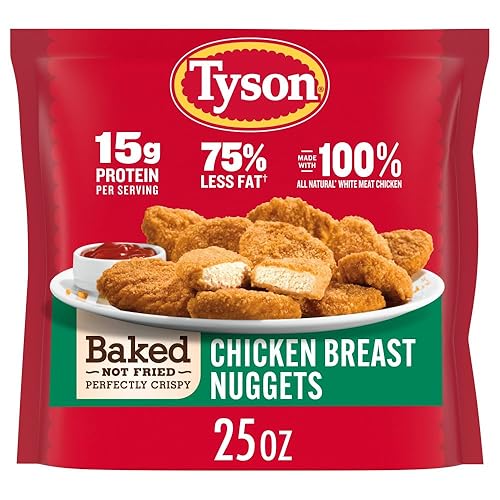 Tyson - Nuggets de pollo perfectamente crujientes, fritos al aire, 25 onzas (congelados)