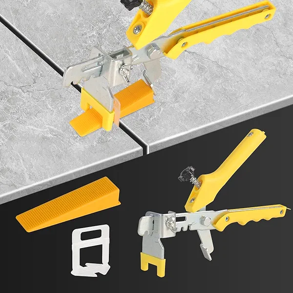 MOETER Tile Leveling System 1/8", 600 Pcs Tile Leveler Spacers Clips 200 Pcs Reusable Wedges for Wall Floor Tile Adjustment Tile Clips Tool Set for Tile Stone Installation