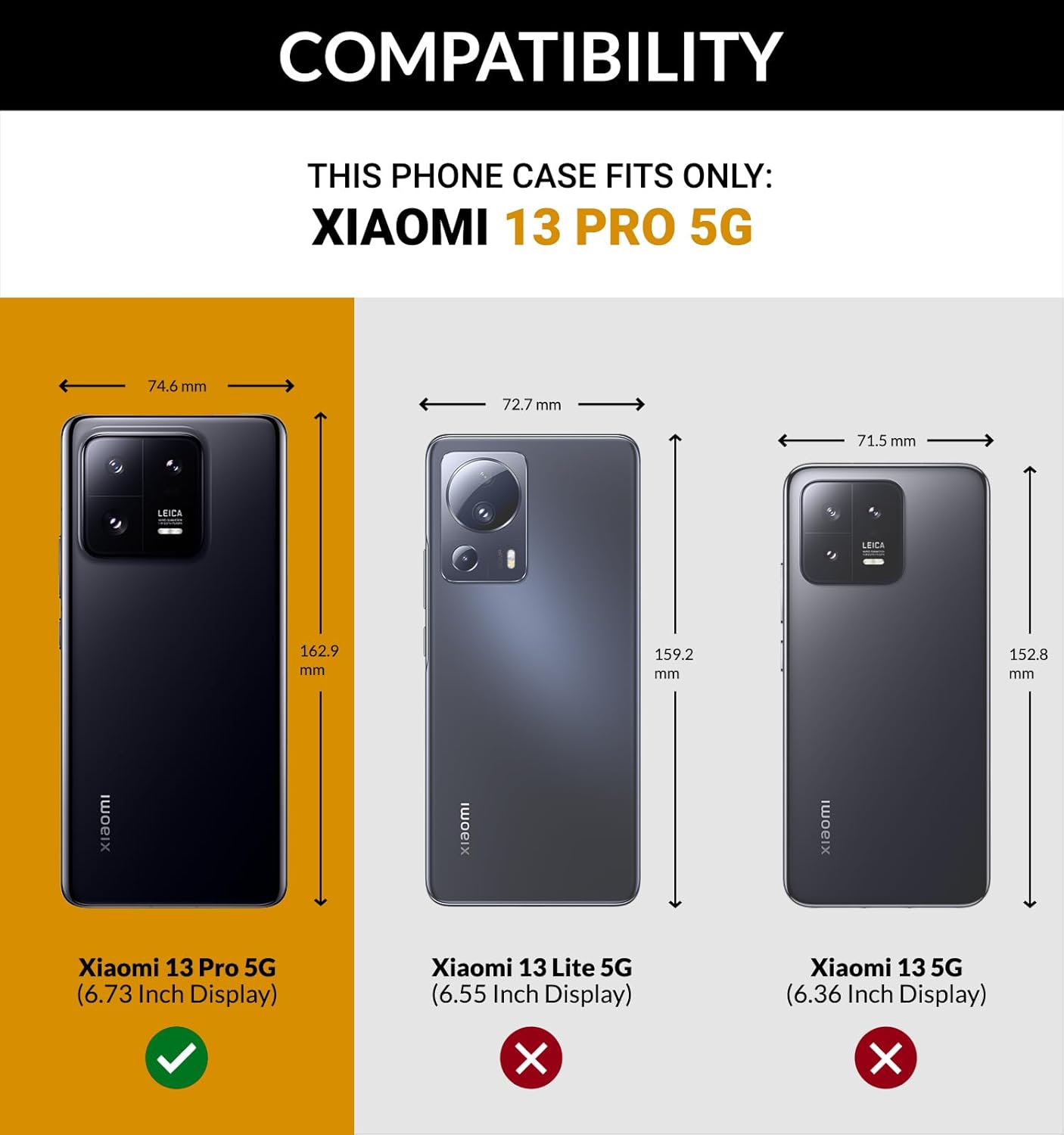 SURAZO Premium Mobile Phone Case for Xiaomi 13 Pro 5G Leather Case - Foldable Genuine Leather Protective Case [Magnet, Card Slot, RFID Protection, Stand Function] Flip Wallet Case Cover Leather Case