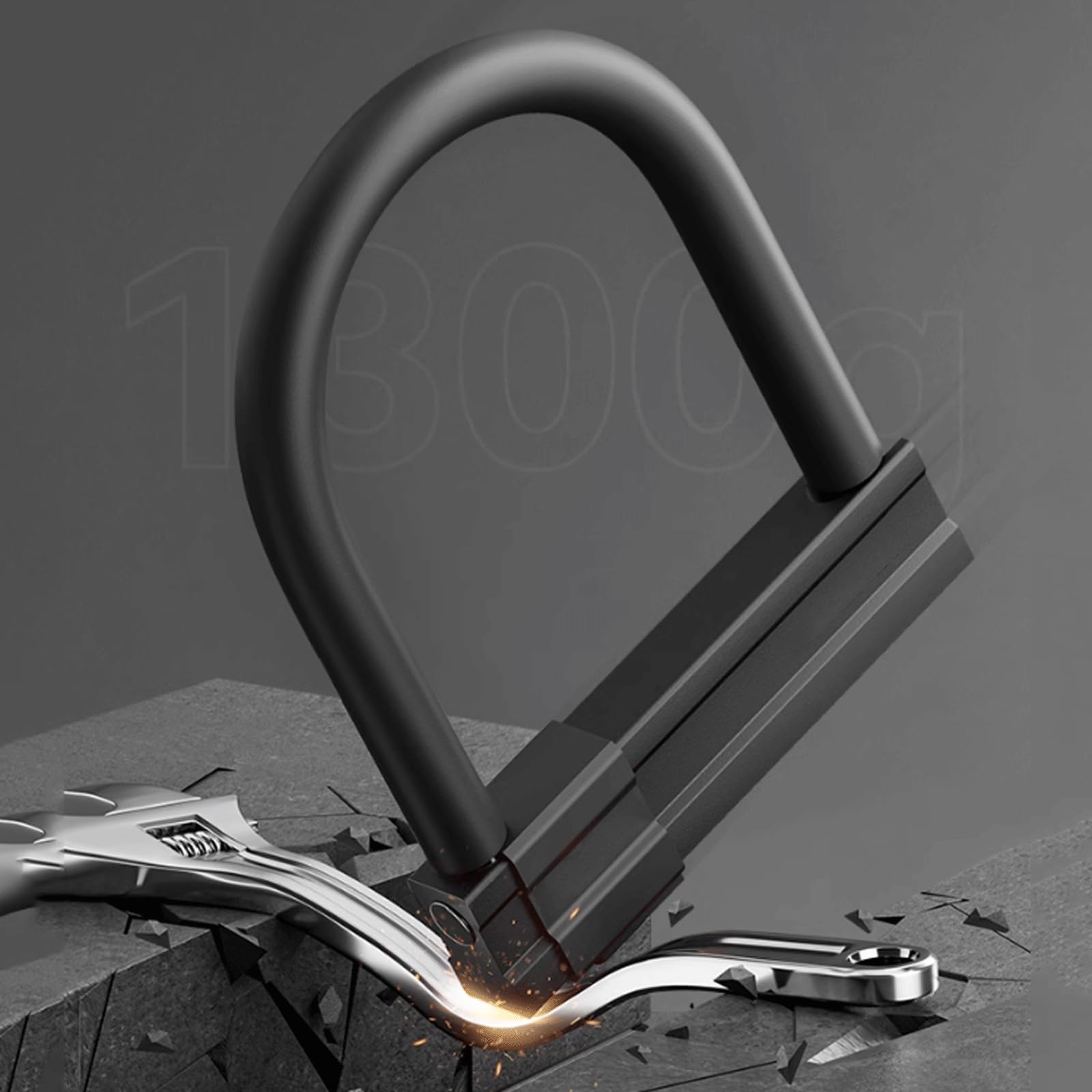 KRILLIQ Blocco antifurto Lucchetto a U in Acciaio Spesso per Moto, a Forma di U, con Testa antifurto, Lucchetto per Pneumatici per Bici, per Moto, Scooter, cancelli Motociclo