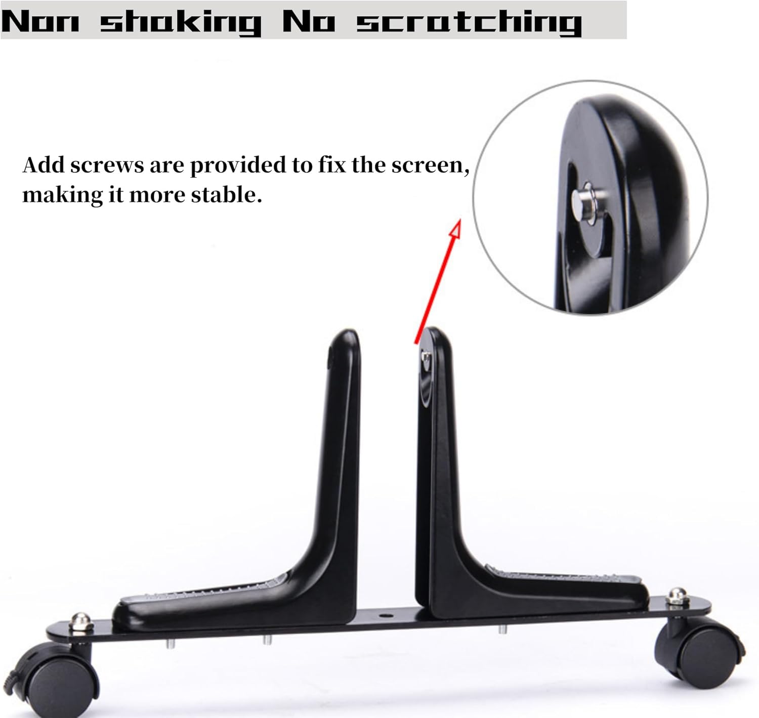 MYOYAY 2 Packs Room Divider Screen Holder, Room Divider Feet Movable Wheel Privacy Screen Thickened Protector Holder for Indoor Bathroom (Black)