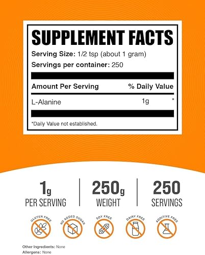 Vista 13 de BulkSupplements. com L-alanina en polvo - Aminoácidos en polvo - sin sabor antes del entrenamiento - Suplementos nutricionales de aminoácidos