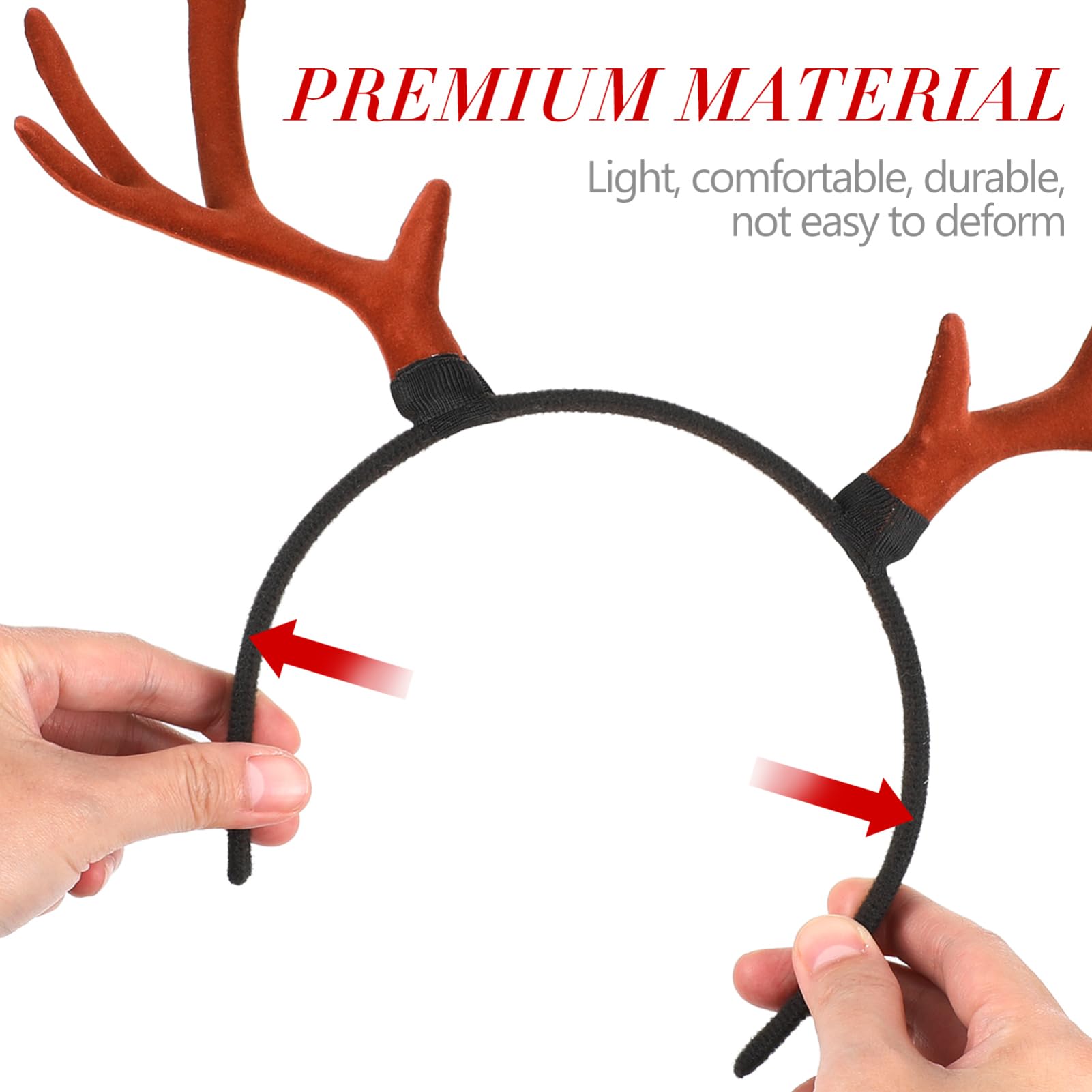 CLISPEED 1PC Christmas Antler Headband, Brown Reindeer Antlers Hairband, Fun Xmas Party Hair Accessory, 30 x 27 x 4 cm - Image 2