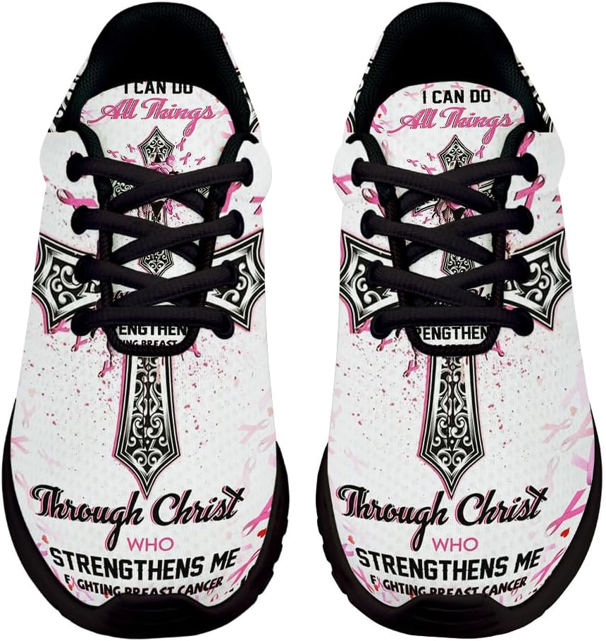 Fighting Breast Cancer Shoes for Women Men Trail Running Casual Fashion Sneakers Slip-on Tennis Shoes