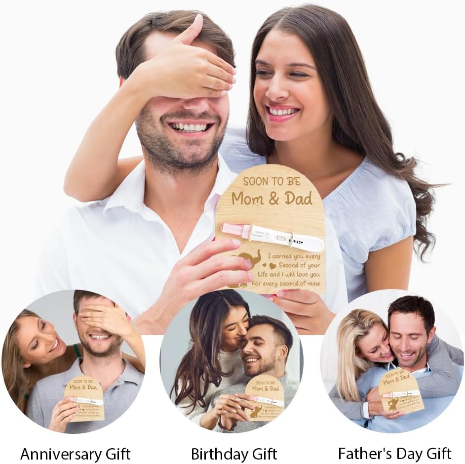 FREEBLOSS Wooden Pregnancy Announcement Sign Pregnancy Announcement for Dad Baby Reveal Ideas for Husband Hi Daddy Baby Keepsake Wooden Sign for New Dad, Elephant - Image 7