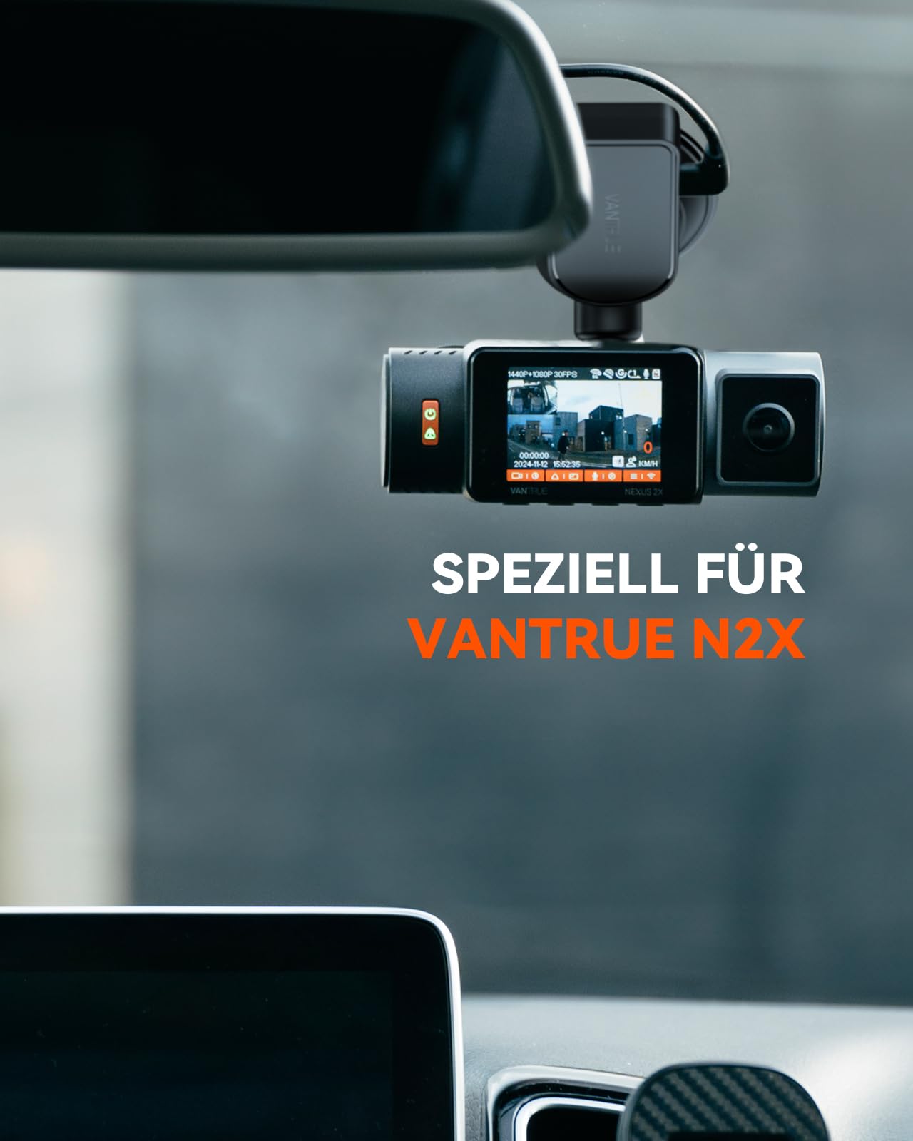 VANTRUE GPS Saugnapfhalterung für N5S/N4PS/N4S/N2X Dashcam Auto Kamera, GPS-Aufzeichnung (Position, Fahrroute und Geschwindigkeit), USB-C Port, unterstützt Verbindung mit LT01 LTE-Modul