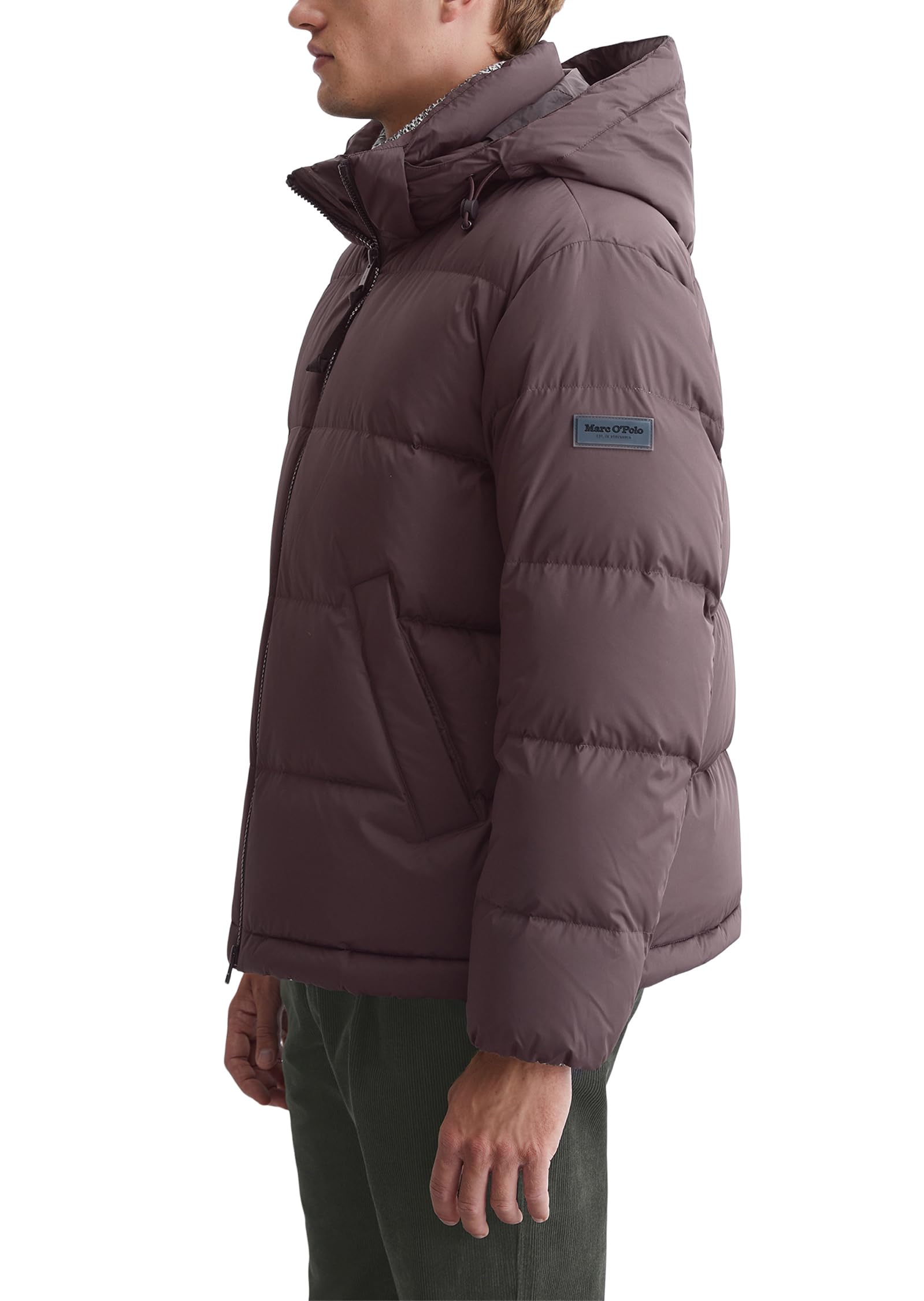 Marc O'Polo Herren Daunenjacke mit Kragen gefüttert, Lila (Purple Depths), M – Ansicht 3