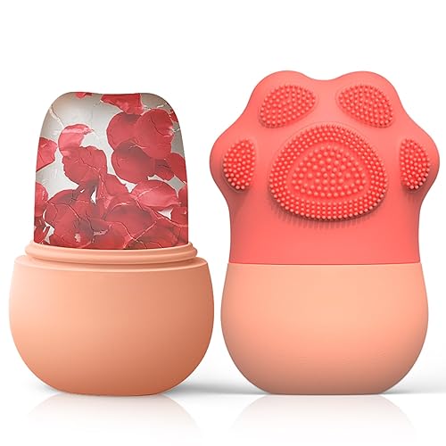 Aquuaera Rodillo facial de hielo, molde de hielo para cara y ojos, bolsas para eliminar los ojos, reduce el dolor de migraña, molde de silicona