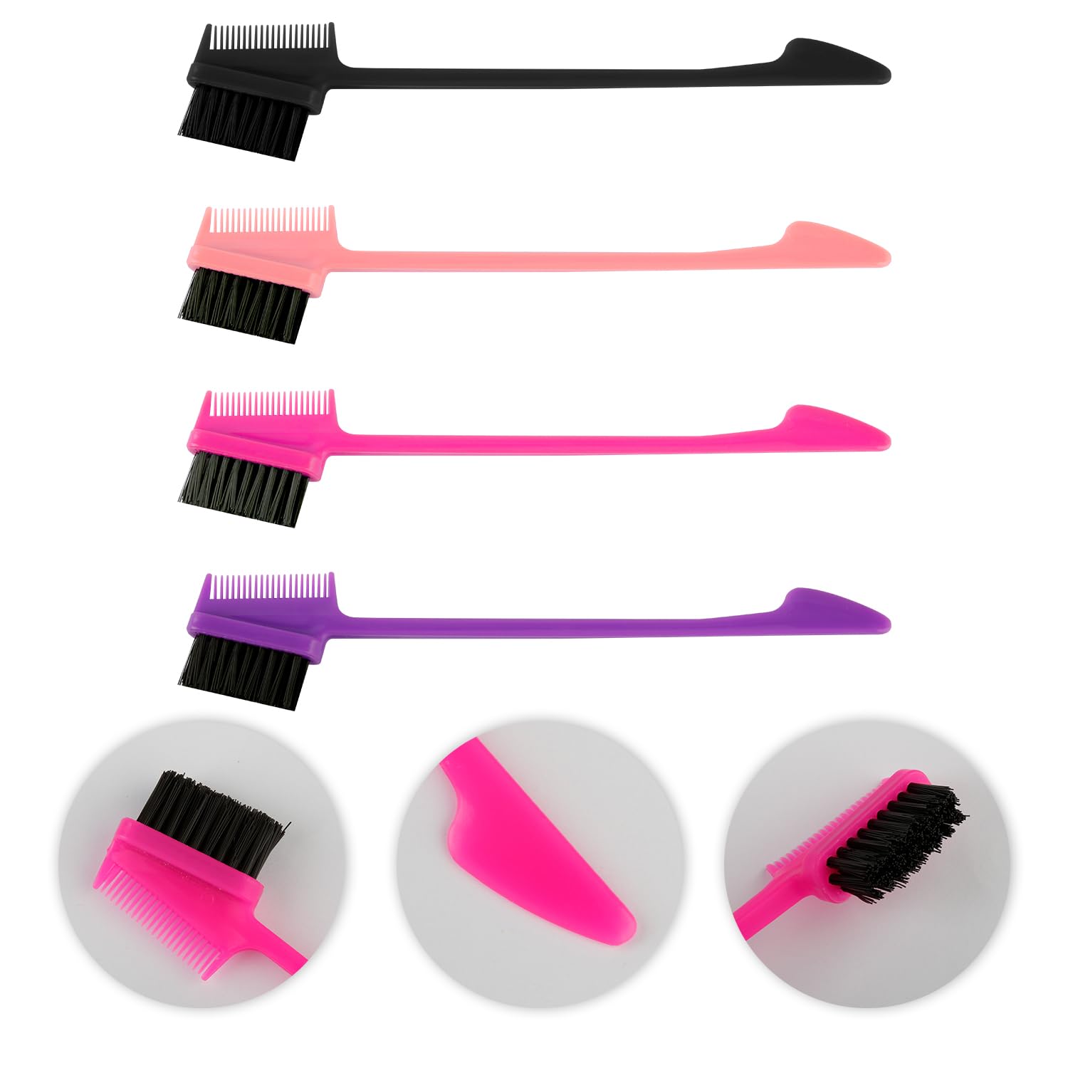 Bojueshaw 4pcs 2 in 1 Hair Edge Control Brush - Image 3