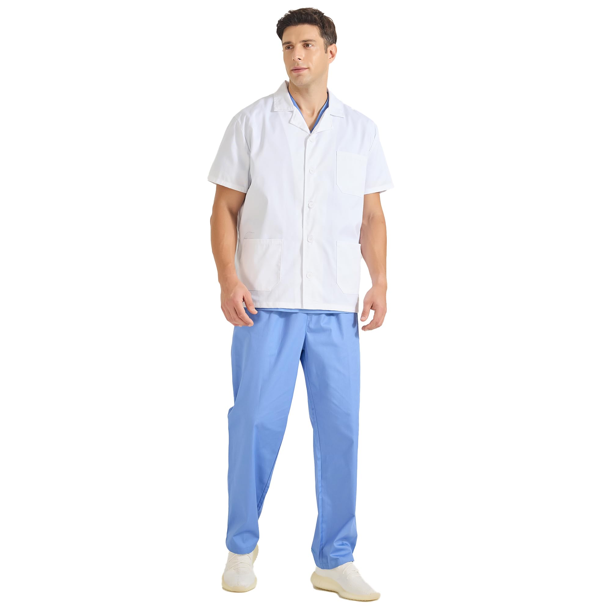 Misemiya - blouse blanche chimie unisexe - blouse medicale homme - blouse laboratoire homme - blouse de travail femme 8165