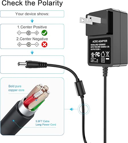 Miniatura 7 de Fuente de alimentación de 12V 3A compatible con Netgear Nighthawk R6700 R7000 Sistema WiFi RBK12 RBK20 RBK22 RBK40 RBK43 y apto para máquinas de