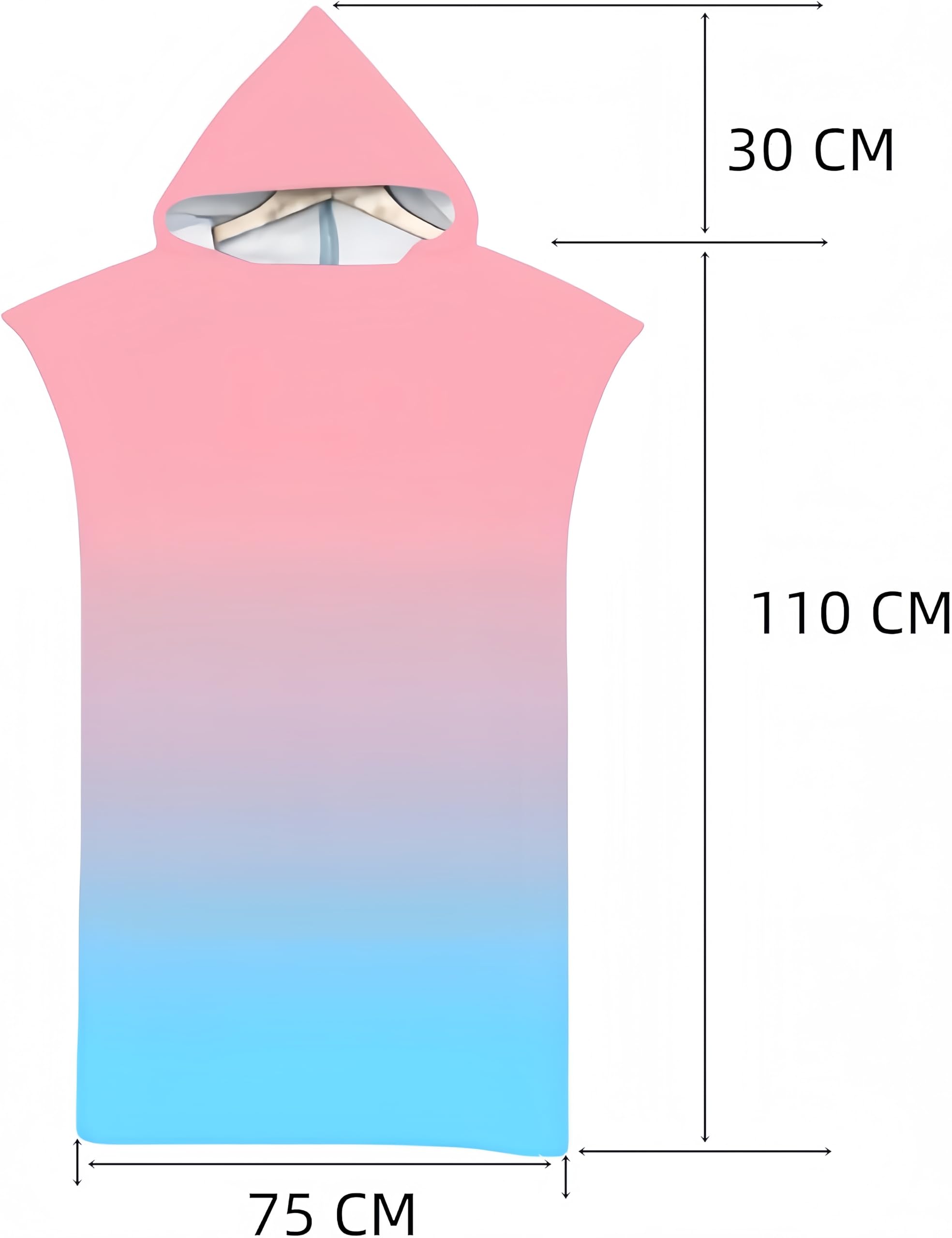 Proumhang Cambio de Bata de baño Changing Towel, Toalla de Poncho de Surf con Capucha Toalla de baño con Capucha para Adultos Toallas Deportivas con Capucha estampadaTalla única-Modo 16 75cm x 110cm