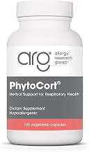 Allergy Research Group PhytoCort Supplement - Respiratory Support, Lung Health, Lung Detox, Lung Cleanse, Healthy Breathing, Herbal Support, Reishi, Licorice, Noni, Vegetarian Capsules - 120 Count