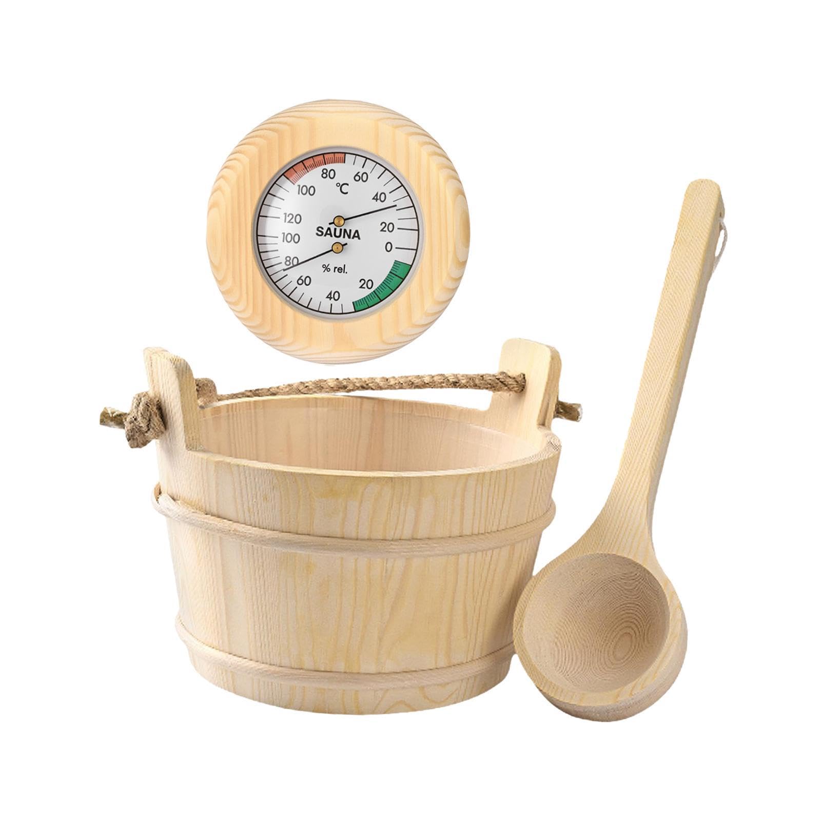 Enakshi (LABEL) Creations Wooden Sauna Bucket and Ladle Thermometer Portable for Sauna Sauna Room HomeHome & Garden|Yard, Garden & Outdoor Living|Pools & Spas|Saunas-image-18